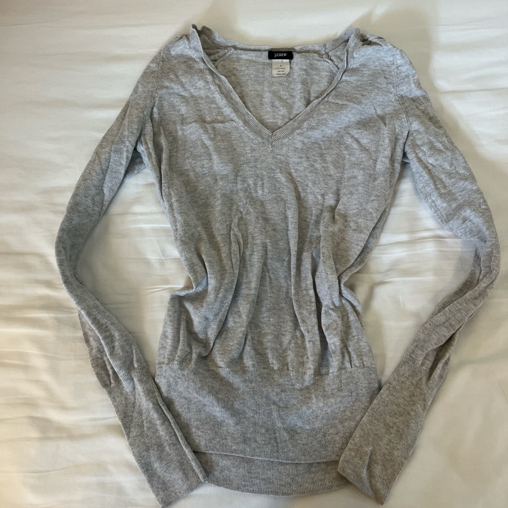 j crew grey long sleeve sweater